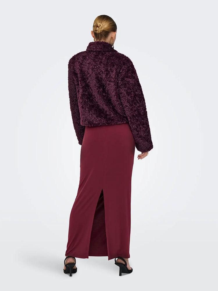 Onlginny Short Teddy Jacket-Plum