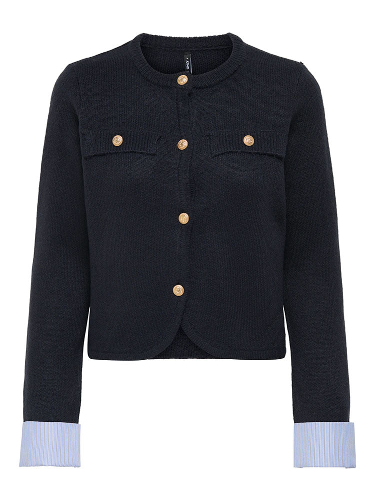 Onlaustin Knitted Cardigan-Navy