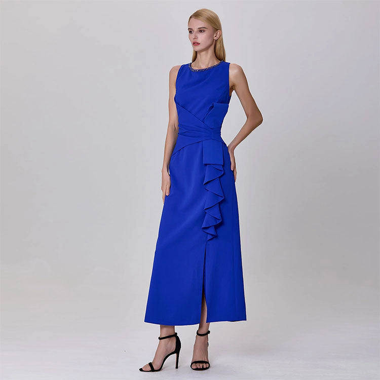 Asymmetrical Ruffled Fitted Dress
