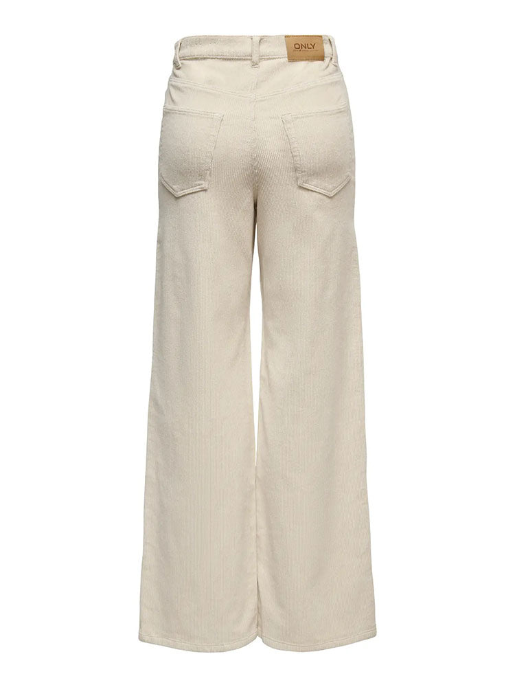 Onlhope Wide Leg Cord Trousers-Cream
