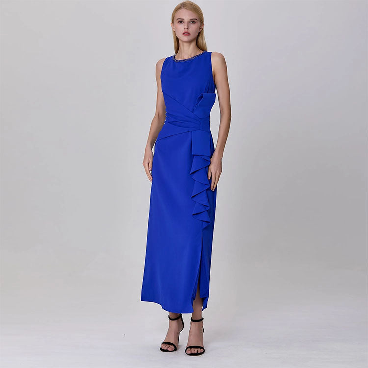 Asymmetrical Ruffled Fitted Dress