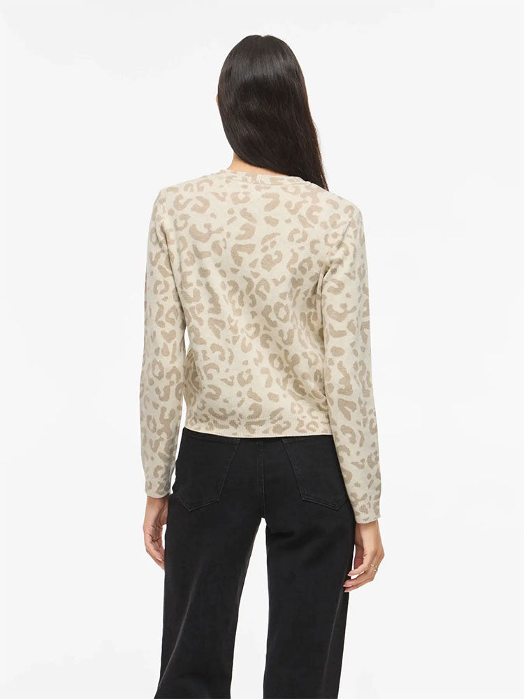 Vimayas Leopard Print Short Cardigan