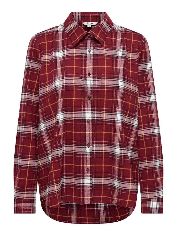 Onlwren Check Shirt- Red Check