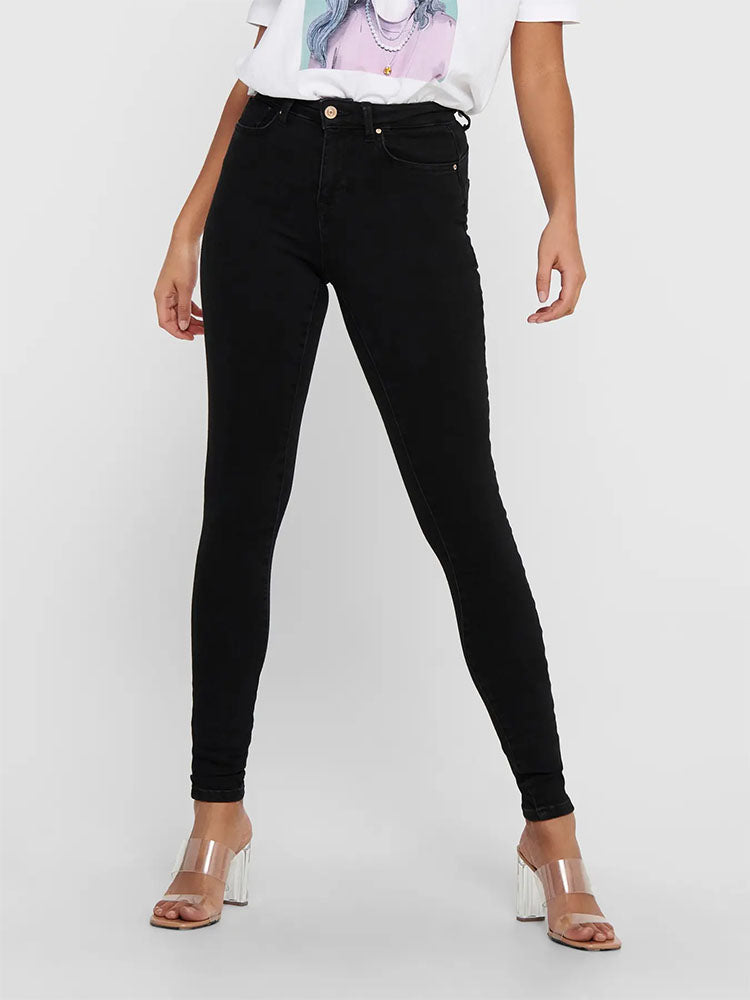 Onlpower Mid Waist Skinny Black Push Up Jeans