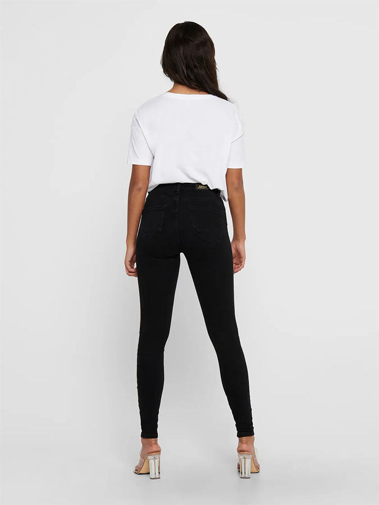 Onlpower Mid Waist Skinny Black Push Up Jeans