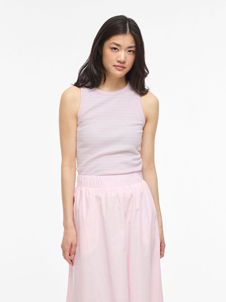 Visola Tank Top-Pink/White Stripe