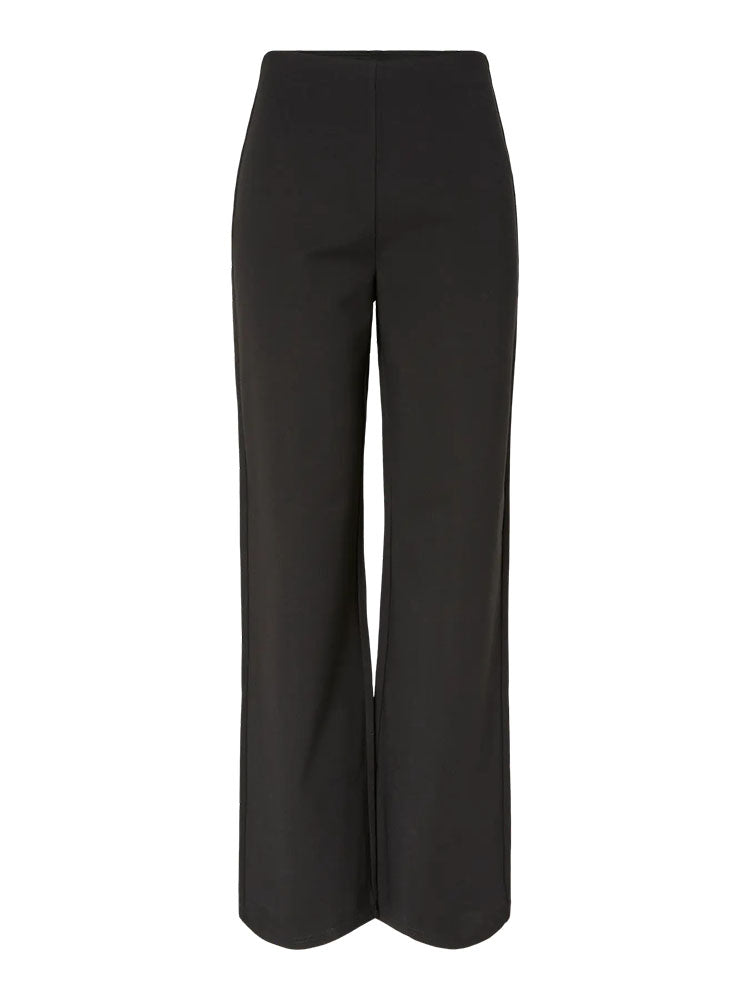 Pcgunhild High Waist Wide Leg Trousers-Black
