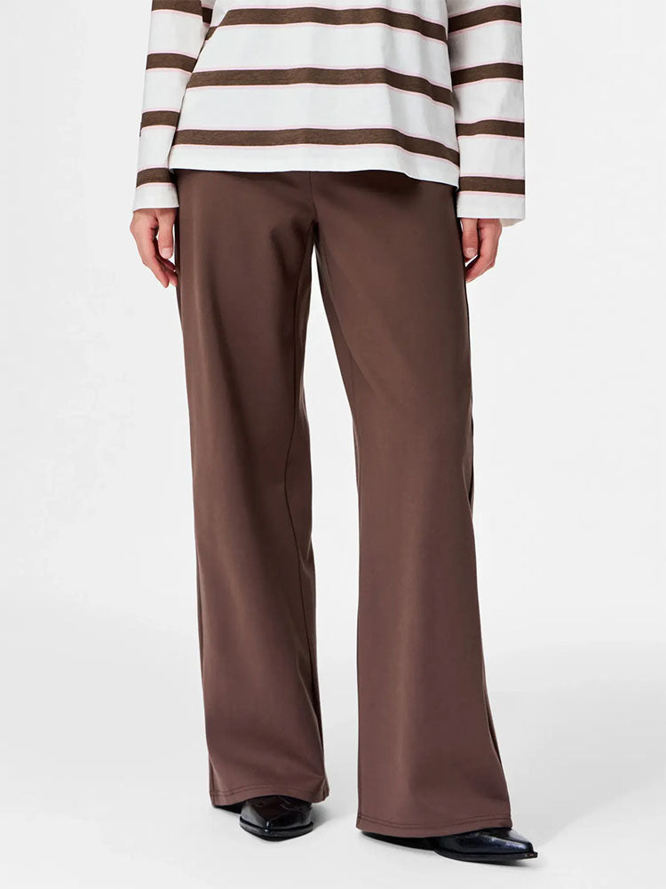Pcgunhild High Waist Wide Leg Trousers-Coffee Quartz