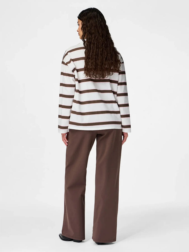 Pcgunhild High Waist Wide Leg Trousers-Coffee Quartz