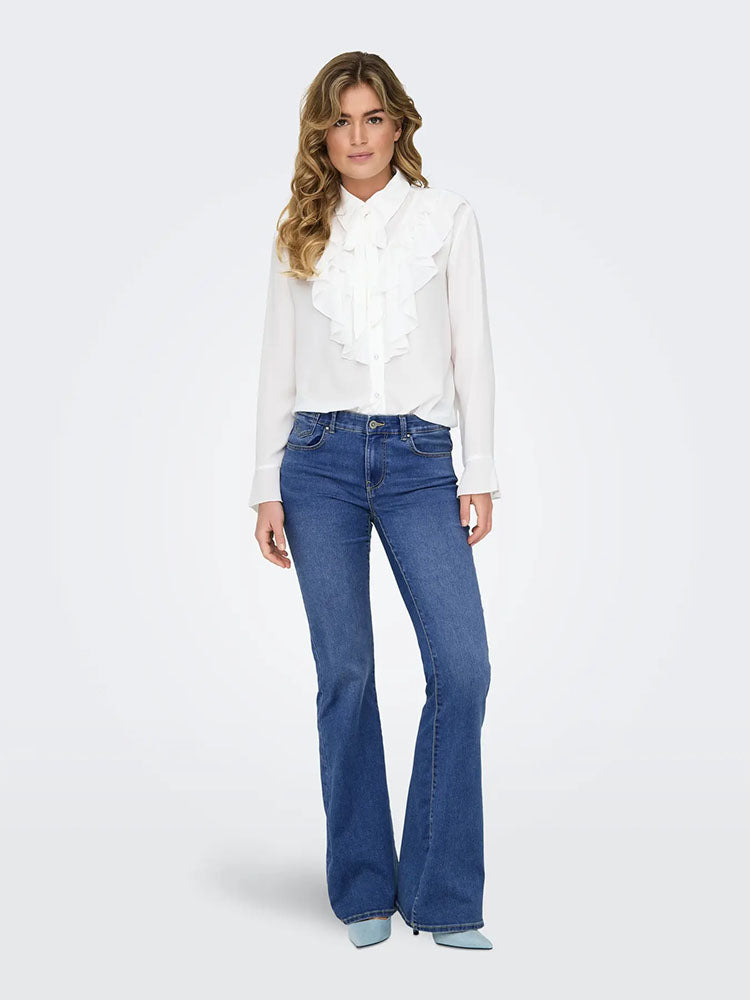 Onlreese Retro Flared Denim Jeans-Medium Blue Denim