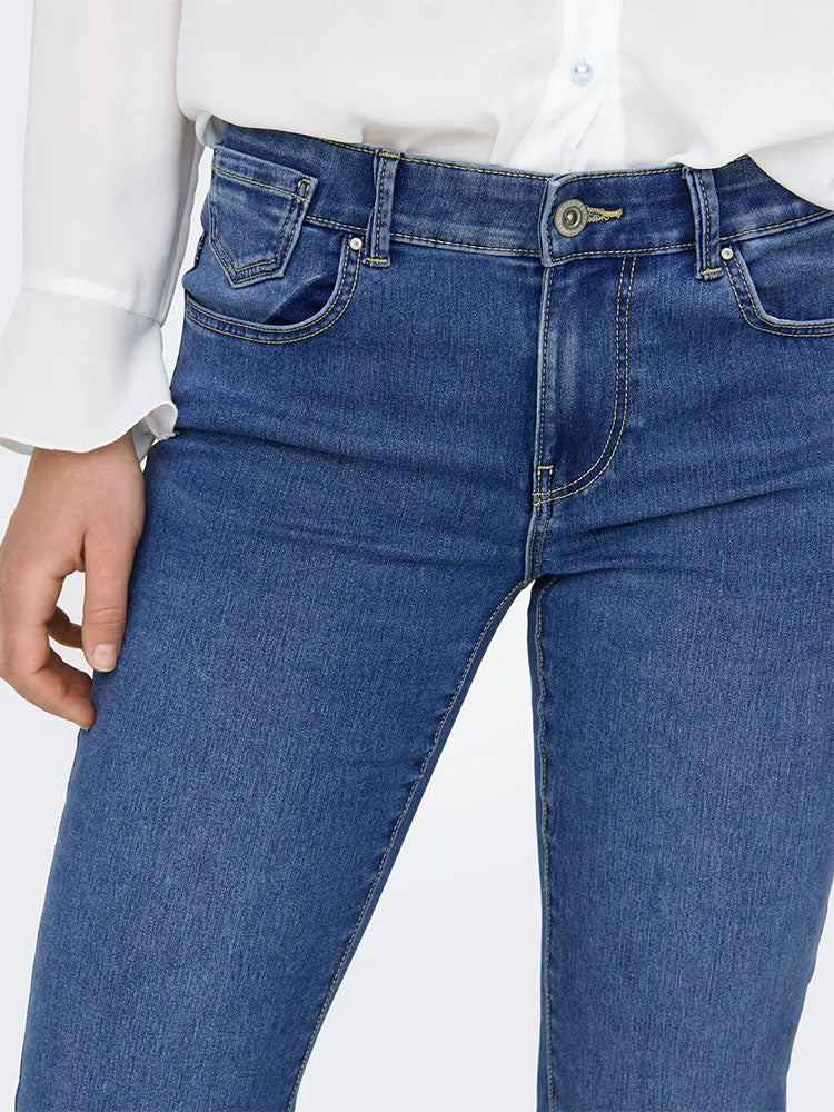 Onlreese Retro Flared Denim Jeans-Medium Blue Denim