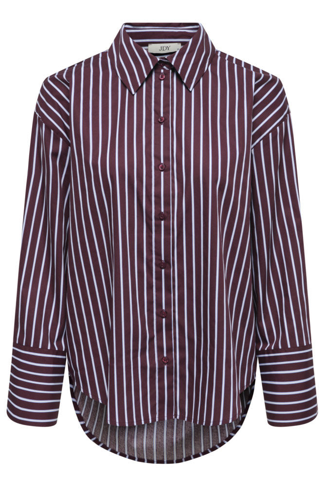 Jdyserena Shirt-Burgundy/Blue Stripe