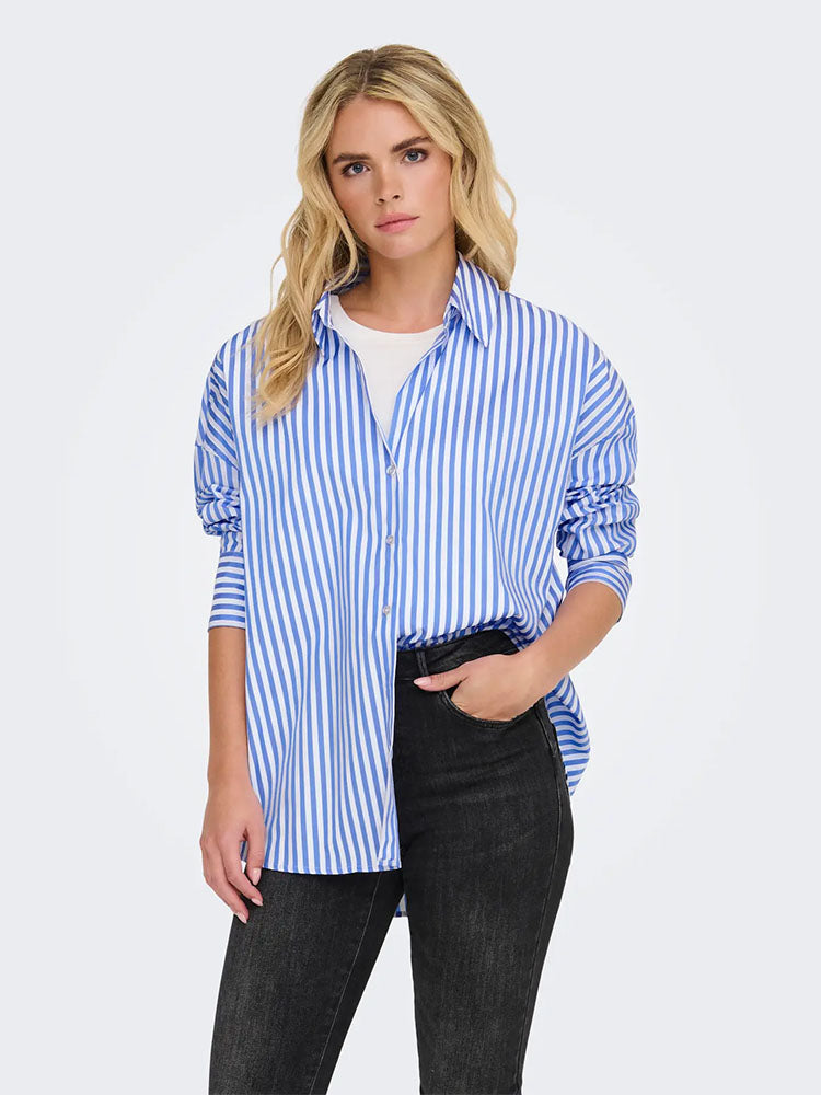 Jdyvesper Loose Shirt- Blue/White