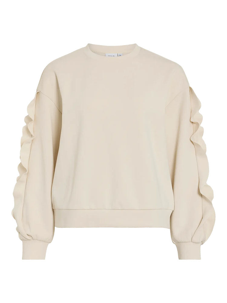 Vimentina Flounce Sweater-Cream