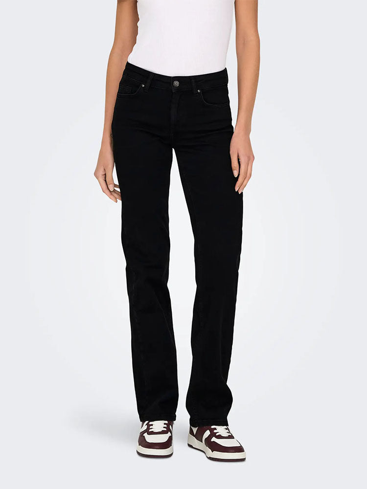 Onlblush Mid Straight Jeans-Black Denim