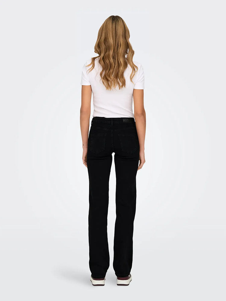 Onlblush Mid Straight Jeans-Black Denim