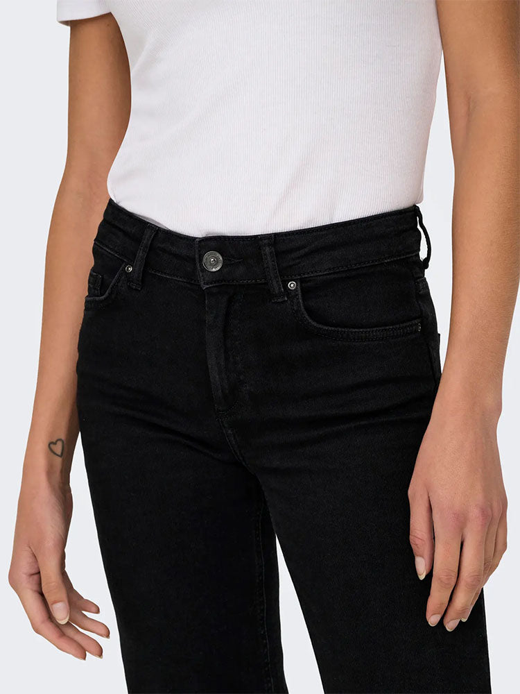 Onlblush Mid Straight Jeans-Black Denim