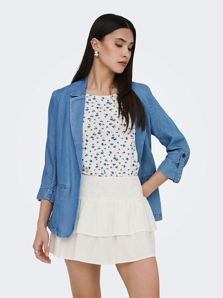 Onlcaro Charis Unlined Blazer-Medium Blue Denim