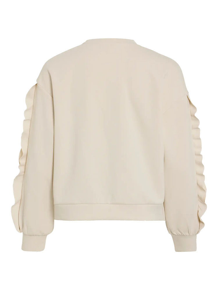 Vimentina Flounce Sweater-Cream