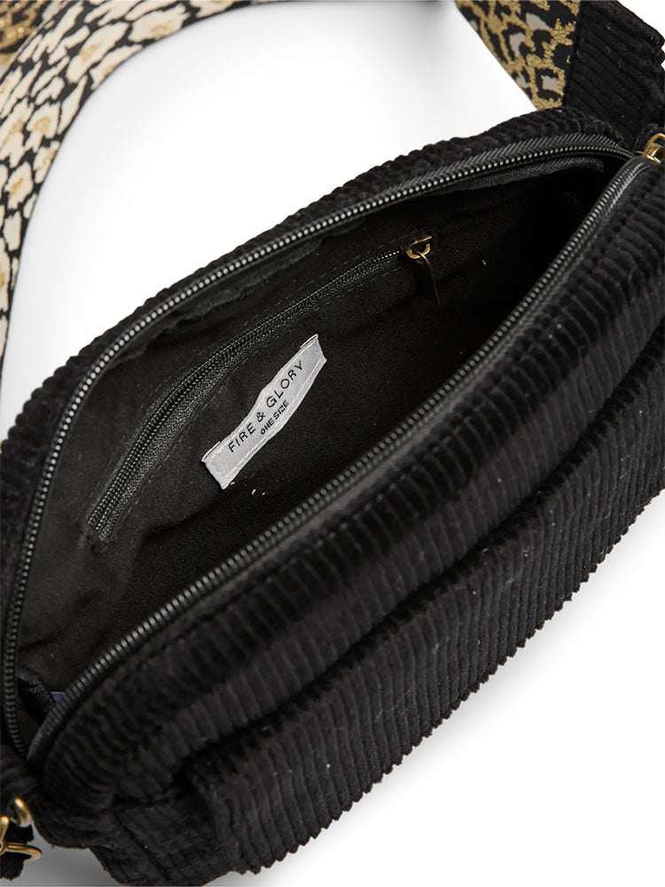 Fgnenny Corduroy Crossover Body Bag-Black