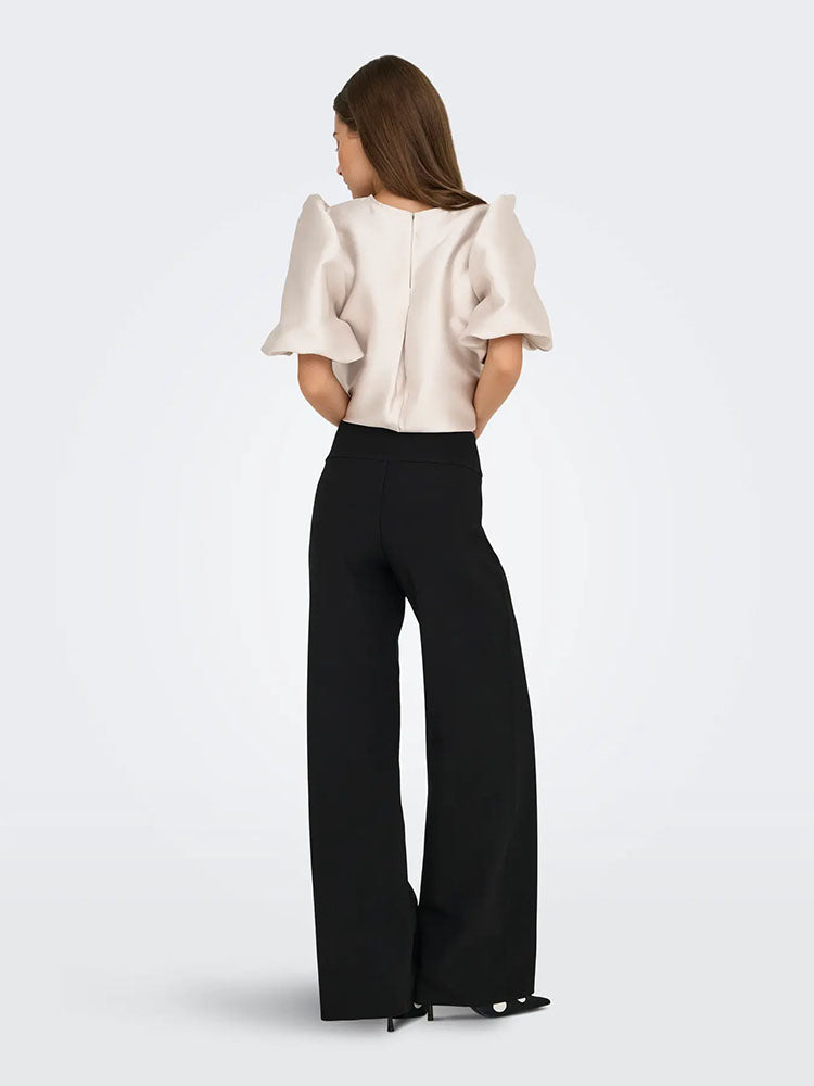 Onlclever High Waist Wide Trousers-Black