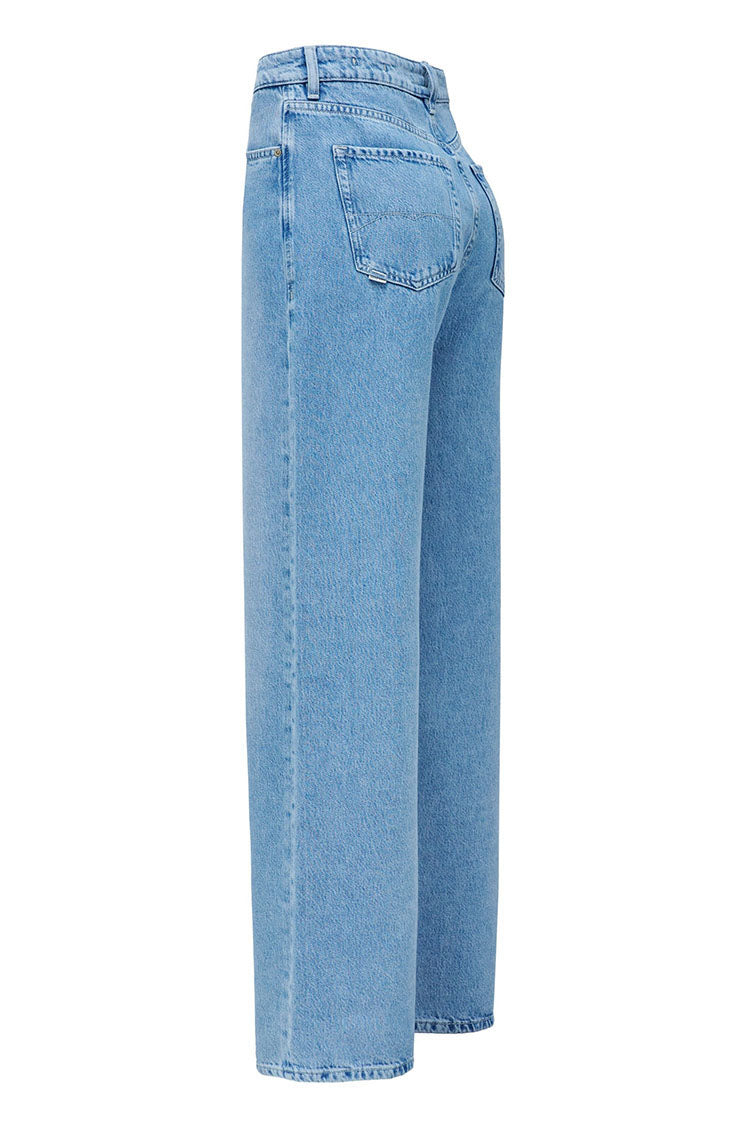 Faith High Waisted Push In Jeans-Light Blue Denim