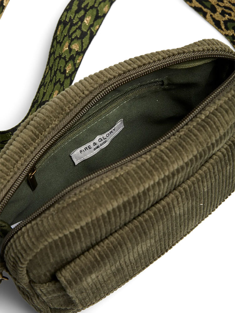 Fgnenny Corduroy Crossover Body Bag-Olive