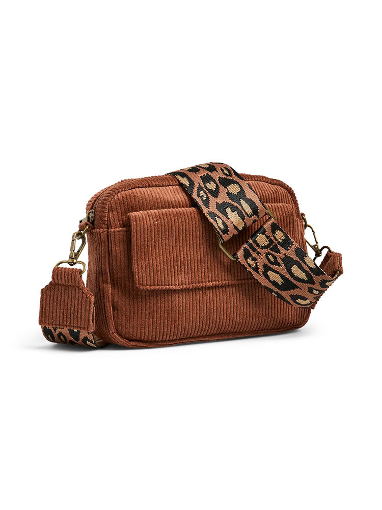 Fgnenny Corduroy Crossover Body Bag-Burnt Orange