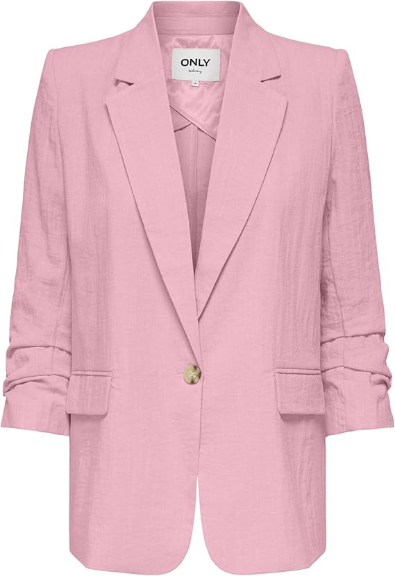 Onlita Linen Look Blazer-Romance Rose