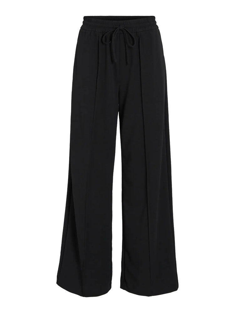 Viclua High Waist Wide Leg Trousers-Black