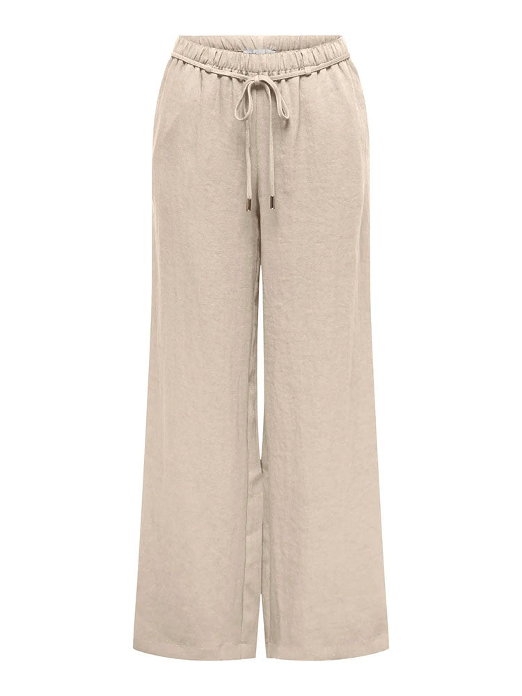 Jdyfinn Mid Waist Wide Leg Trousers-Cream