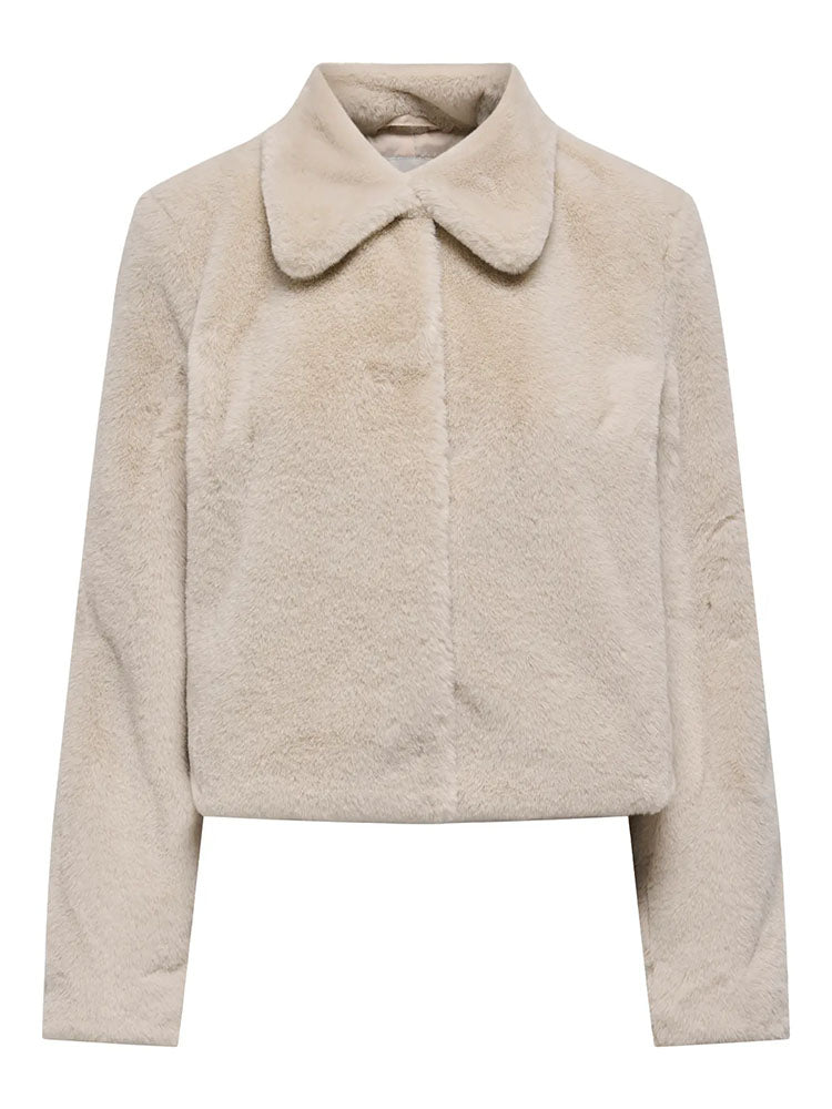 Jdymacy Faux Fur Jacket-Beige
