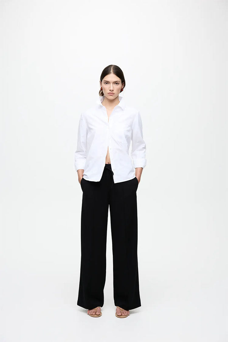 Viclua High Waist Wide Leg Trousers-Burgundy