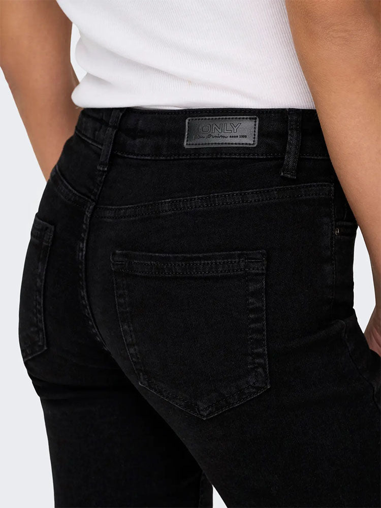 Onlblush Mid Waist Straight Leg Jeans-Black