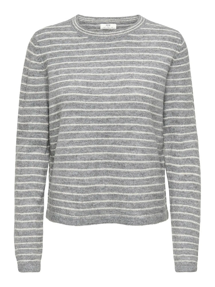 Jdylupi Stripe Knit Sweater-Grey/Cream
