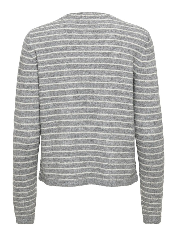Jdylupi Stripe Knit Sweater-Grey/Cream