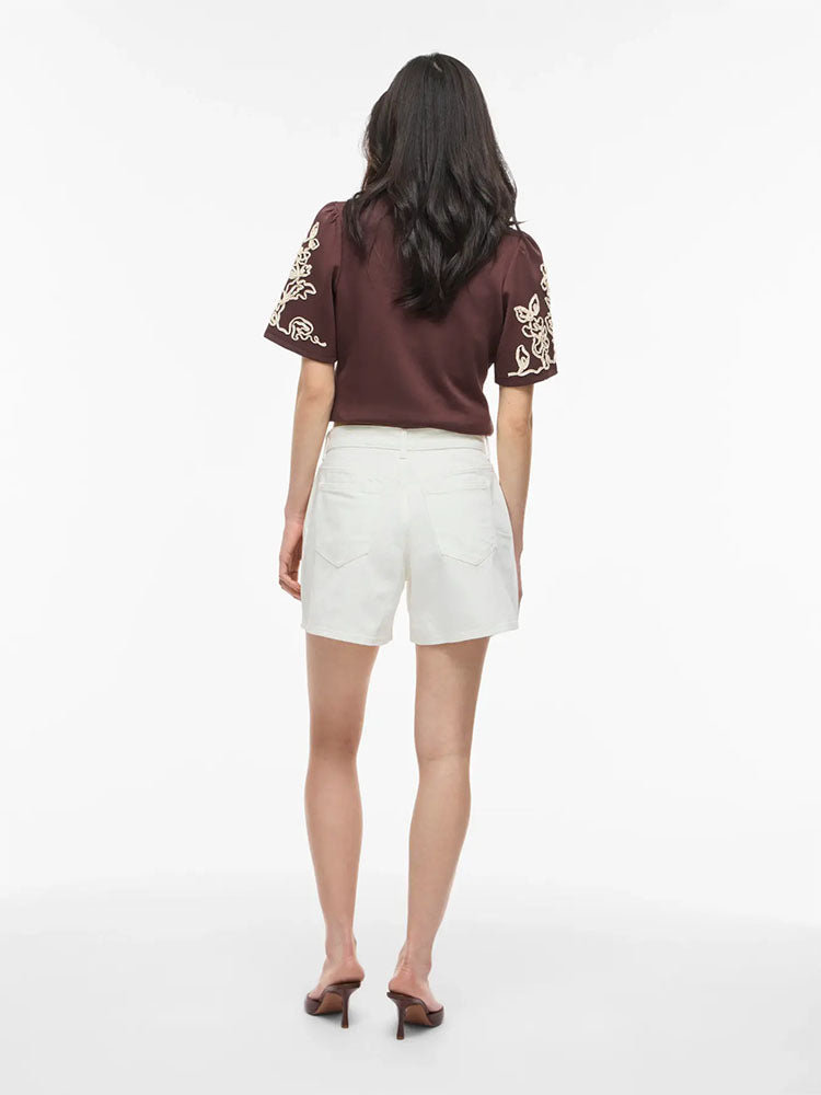 Vijaf Denim Shorts-White