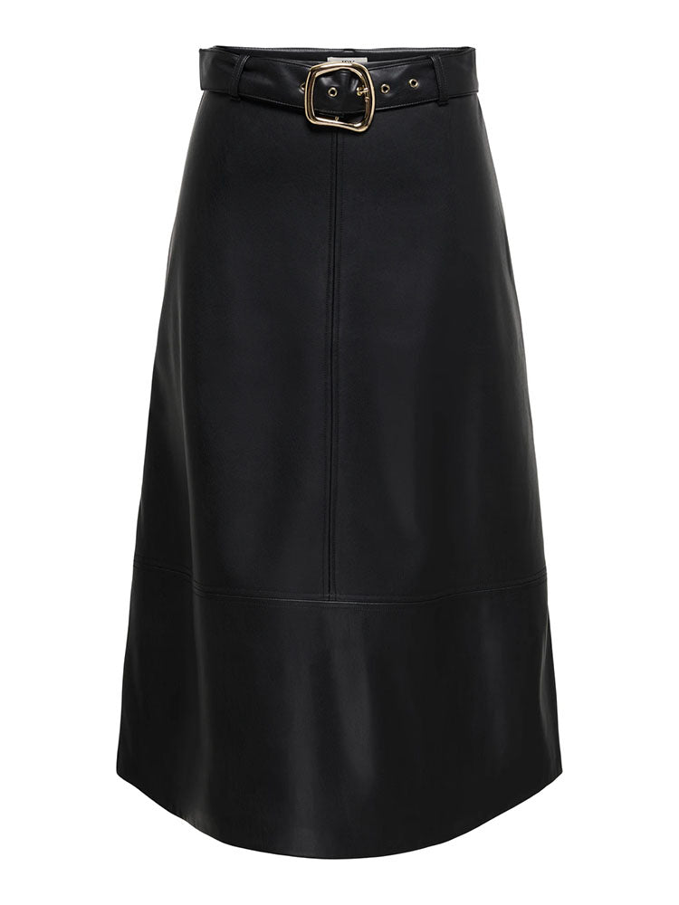Jdyantoine High Waist Faux Leather Skirt with Belt