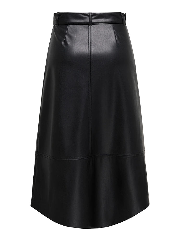 Jdyantoine High Waist Faux Leather Skirt with Belt