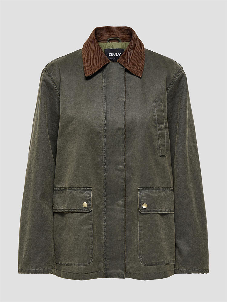 Onlapricot Green Wax Jacket