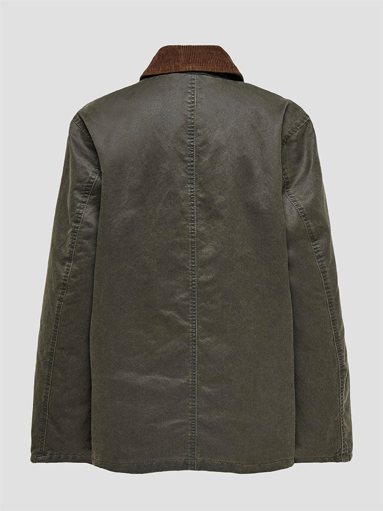 Onlapricot Green Wax Jacket