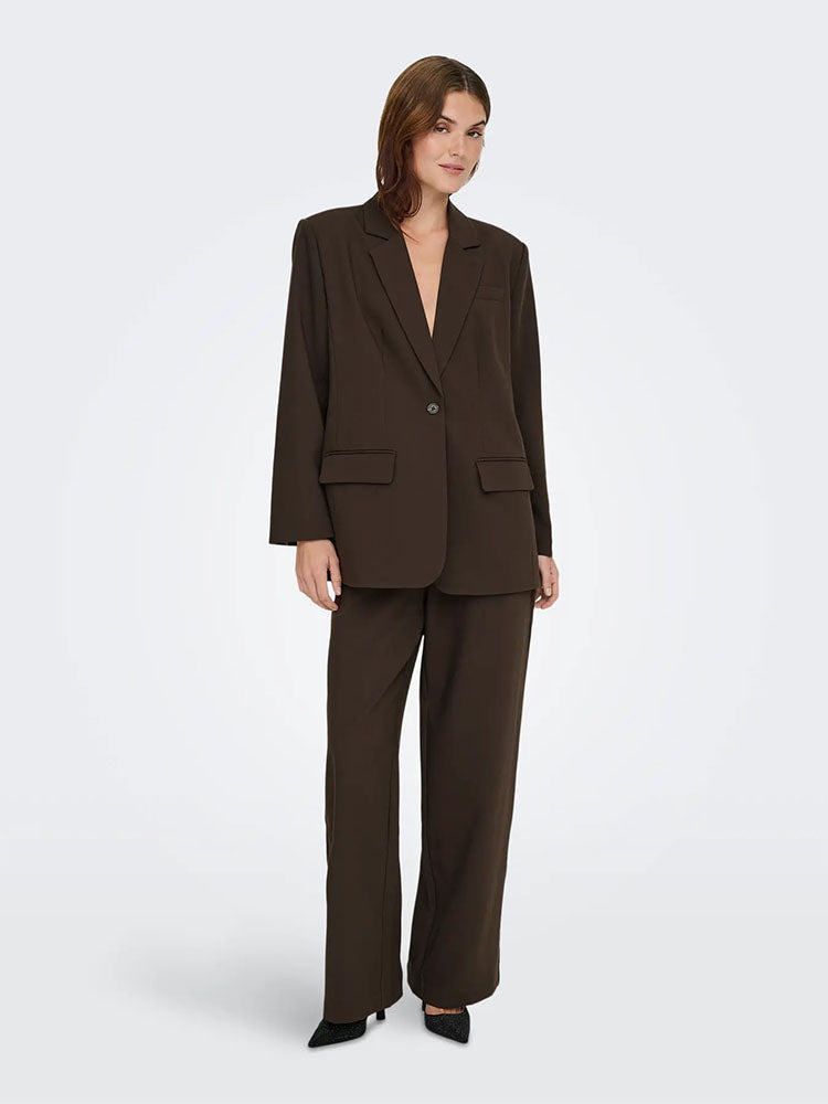 Onllinda Raven High Waist Straight Leg Trousers-Coffee Bean