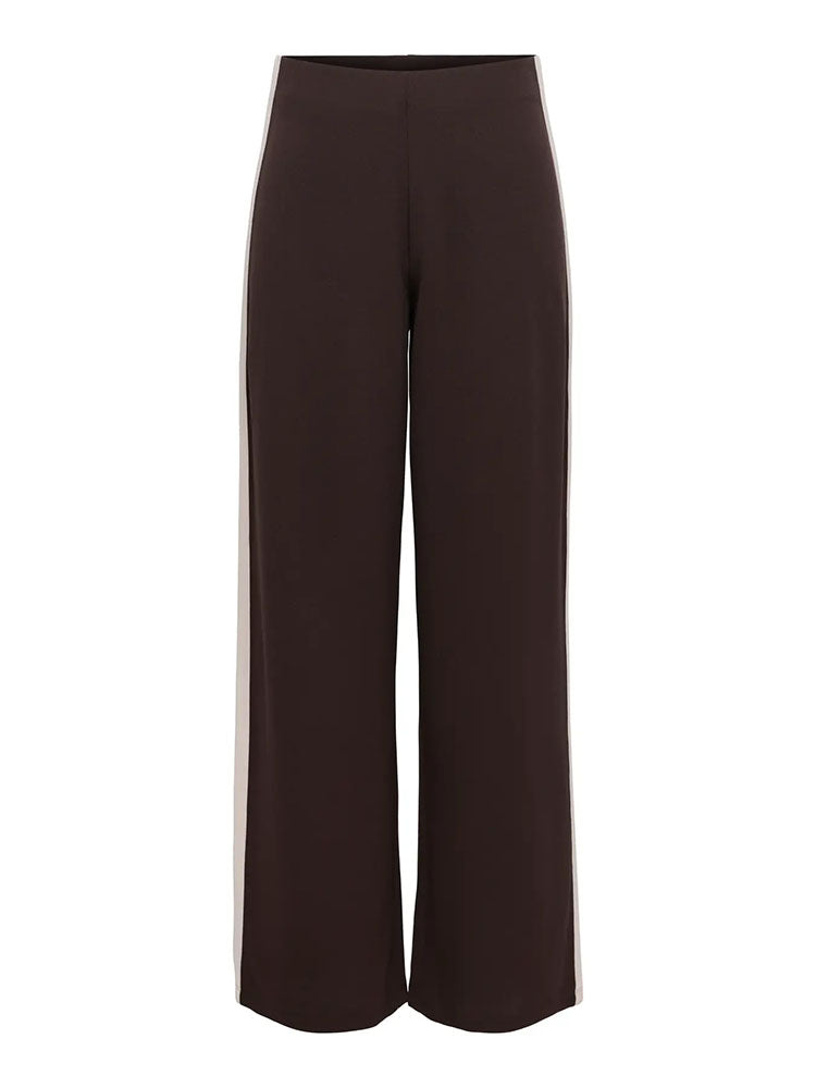 Jdygeggo Chocolate Wide Leg Joggers with Grey Stripe