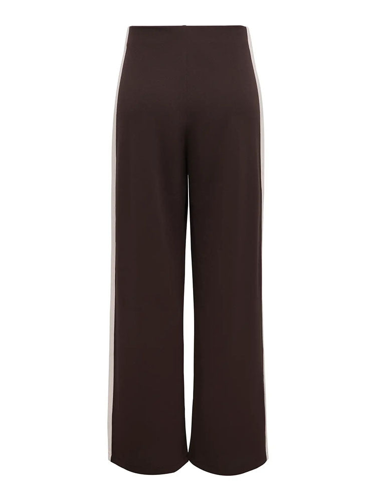 Jdygeggo Chocolate Wide Leg Joggers with Grey Stripe