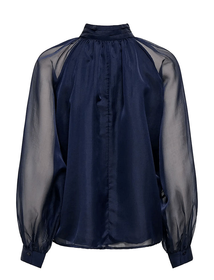 Onllumeria Tie Blouse-Navy