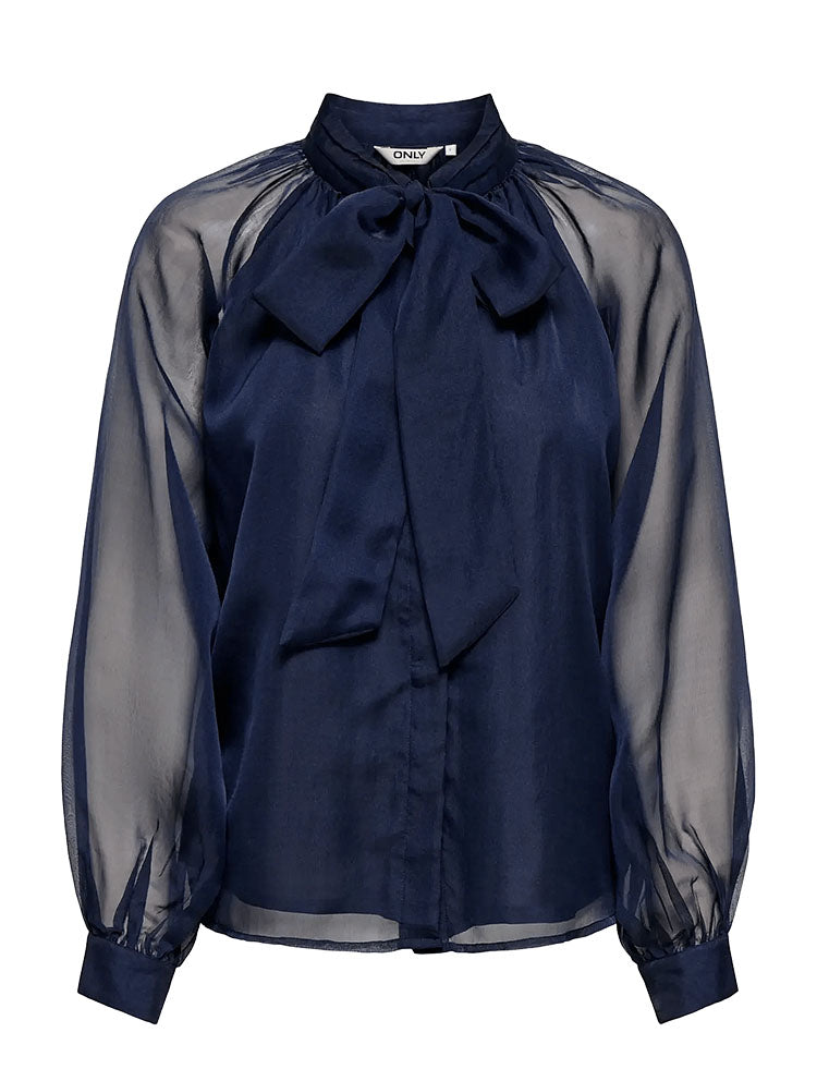 Onllumeria Tie Blouse-Navy