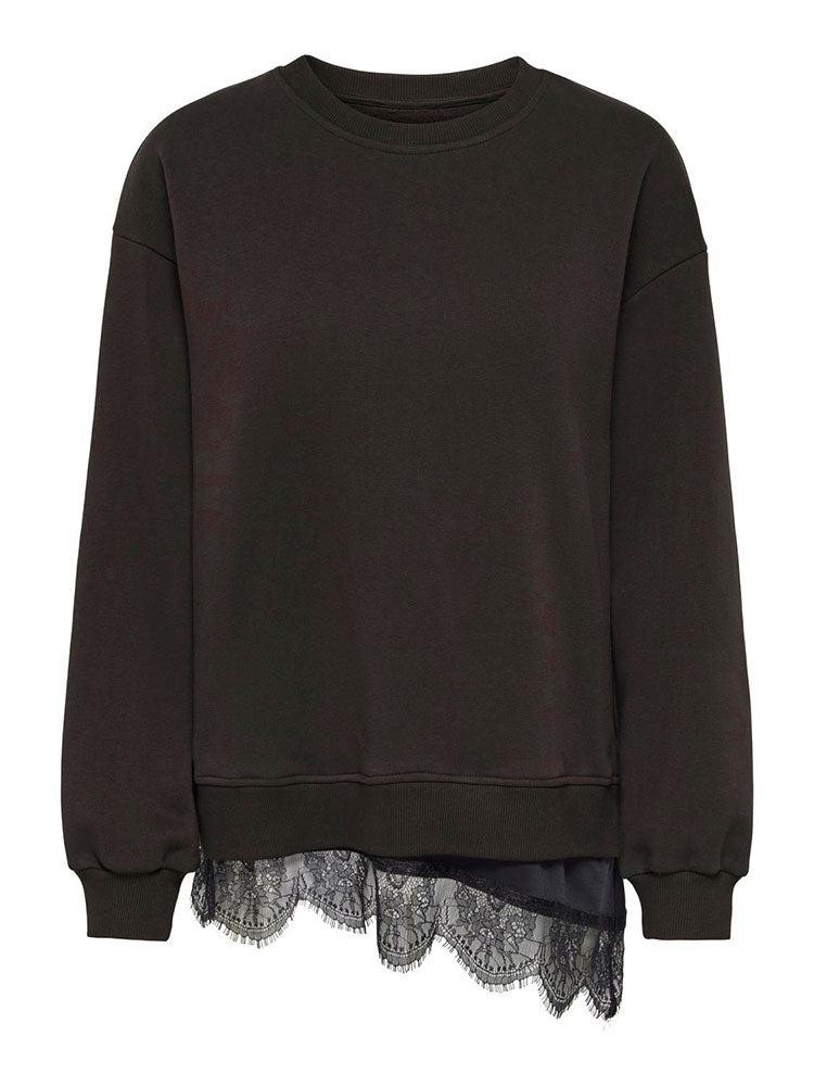 Jdyella Lace Detail Sweater-Chocolate Torte
