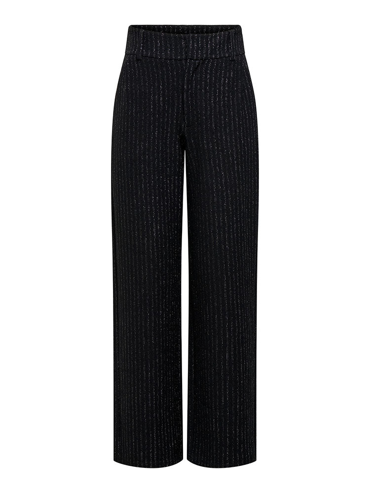 Jdymary Lurex Trousers-Black/Silver Pinstripe