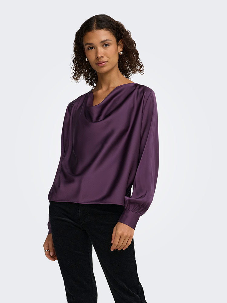 Jdyrocky Waterfall Top-Perfect Plum