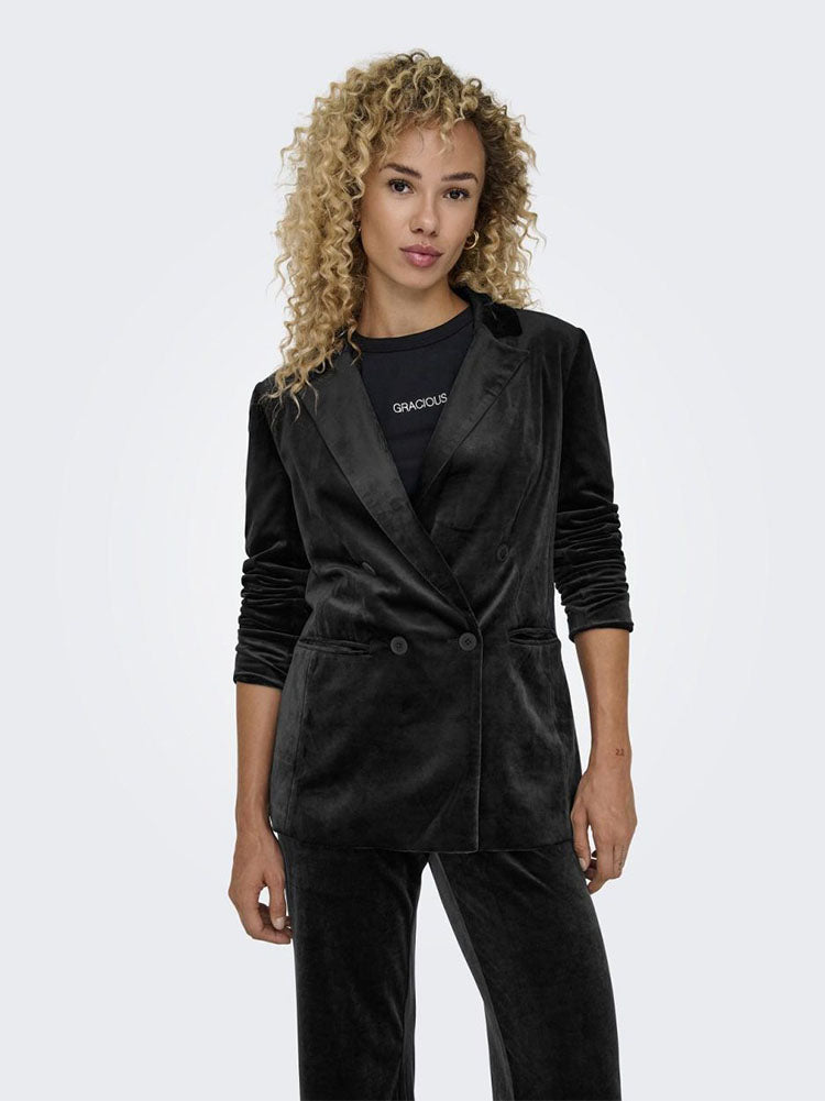 Onlastrid Velvet Blazer-Black